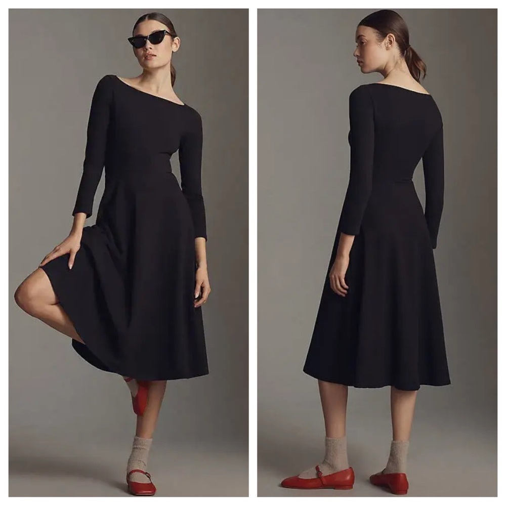 Elegant Black Midi Dress